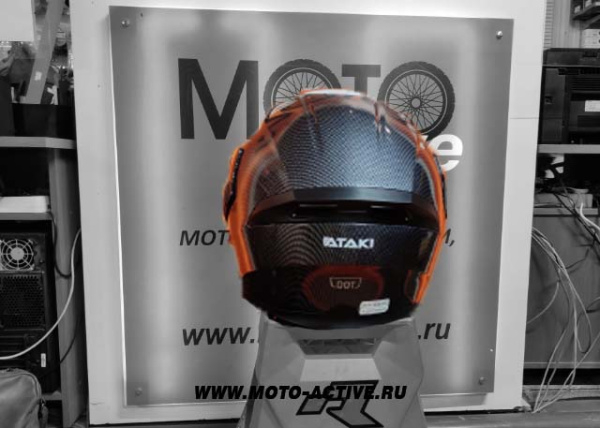 Шлем (модуляр) Ataki FF902 Carbon, черный/серый глянцевый