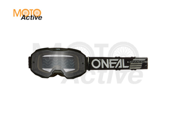 Маска кроссовая O'NEAL B-10 Solid V.24, черный, прозрачные линзы