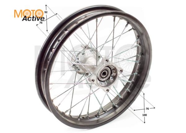 Диск 14"x1.85 (d=15mm) задний сталь черный