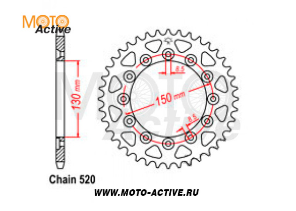 Звезда ведомая 44-520 JTR 245/2.44