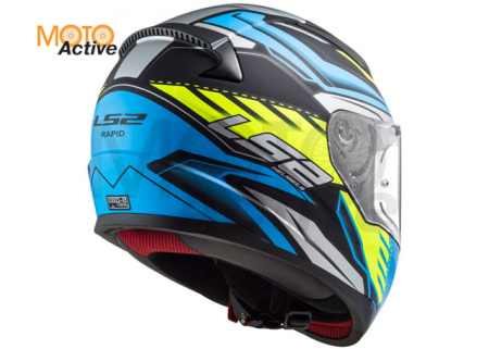Мотошлем LS2 FF353 Rapid Gale, черно-сине-желтый