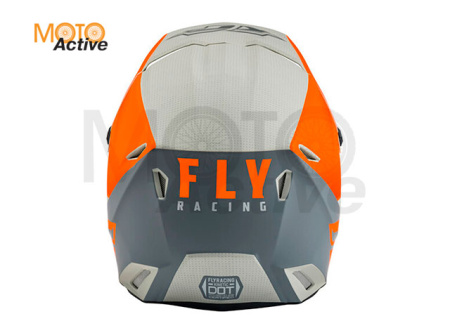 Шлем детский (кроссовый) FLY RACING KINETIC STRAIGHT EDGE, оранжевый/серый/матовый (2021)
