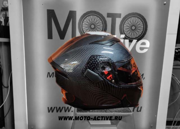 Шлем (модуляр) Ataki FF902 Carbon, черный/серый глянцевый