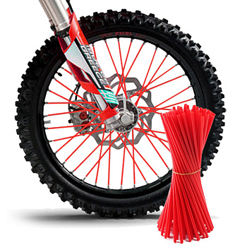 Накладки Spoke Skins на спицы для колес 21/19, 21/18 (компл. 76шт) красные