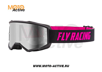 Очки для мотокросса FLY RACING ZONE (2021) чёрные/розовые, зеркальные