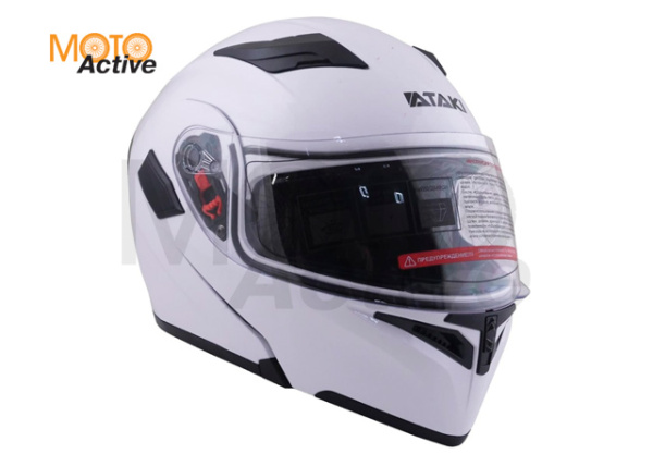 Шлем (модуляр) Ataki JK902 Solid, белый глянцевый