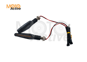 Поворот LED CH-1040 карбон светодиодные (компл 2шт) бегущие огни