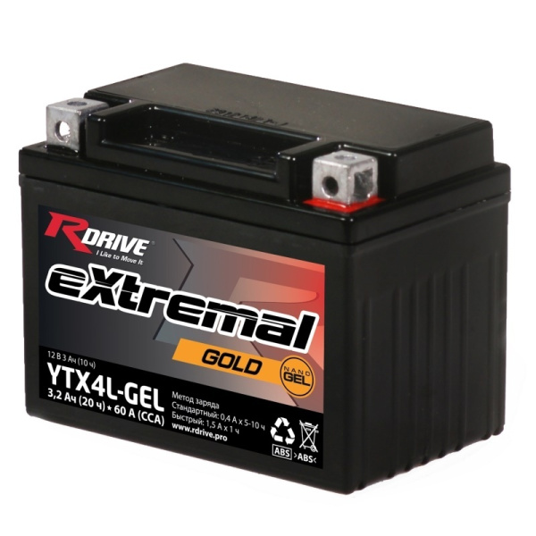 Аккумулятор R-Drive YTX4L-GEL