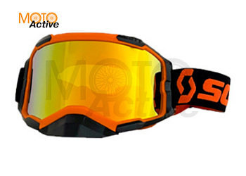 Очки Scott (оранжево-черные с золотой линзой)