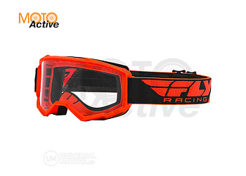 Очки для мотокросса FLY RACING FOCUS (2019) оранжевые, прозрачные