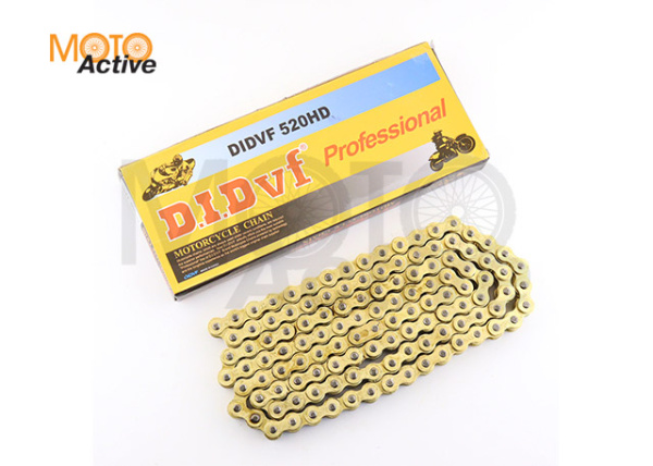 Цепь трансмиссии 520HD-120L Kawasaki ZZR250, Yamaha R1, Dirt Bike, ATV (GOLD) "DID"
