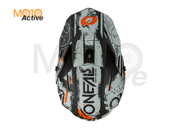 Шлем кроссовый O'NEAL 3Series Scarz, серый/оранжевый