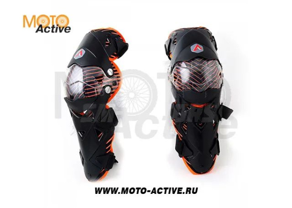 Защита колена шарнирная ATAKI SC-111 черная/оранжевая