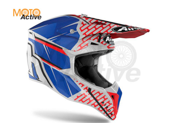 Кроссовый шлем Airoh Wraap Idol Blue Red Gloss