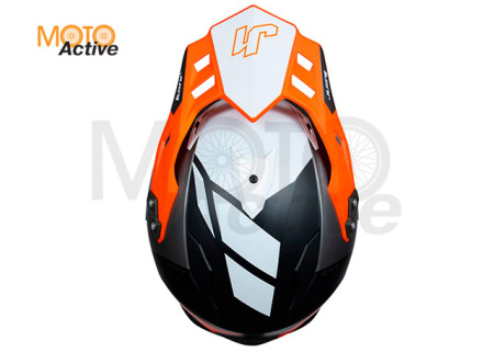 Шлем мотард JUST1 J34 PRO OuterSpace (черный/титановый/оранжевый матовый)