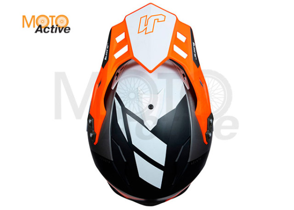 Шлем мотард JUST1 J34 PRO OuterSpace (черный/титановый/оранжевый матовый)