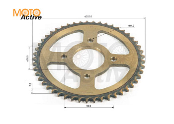 Венец, звезда ведомая (428H-49) сталь, закаленные зубья CG/CB 4х90х58