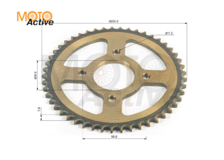 Венец, звезда ведомая (428H-49) сталь, закаленные зубья CG/CB 4х90х58