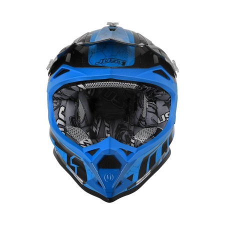 Шлем детский (кроссовый) JUST1 J32 YOUTH SWAT Hi-Vis, синий/черный матовый