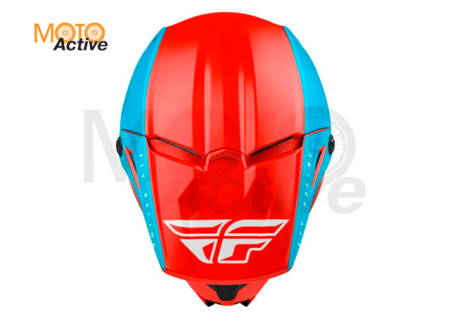 Шлем (кроссовый) FLY RACING KINETIC STRAIGHT EDGE, красный/белый/синий (2021)