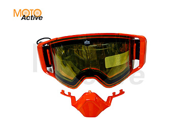 Очки снегоходные с магнитной линзой и подогревом AiM (PRO) 31-103 Accu Heated Orange Glossy
