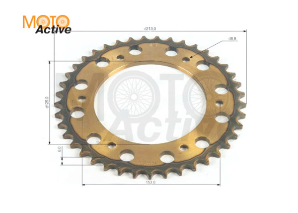 Венец, звезда ведомая (520-41) сталь, закаленные зубья Кросс 250-450 6х153х125