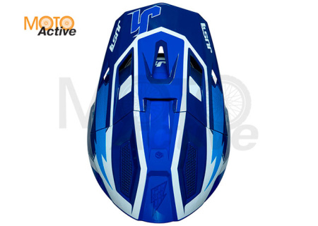 Шлем кроссовый JUST1 J40 FLASH (синий/белый матовый)