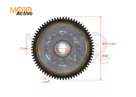 Шестерня сцепления двиг. YX110,150 см3 (верхний эл. стартер) 69Z