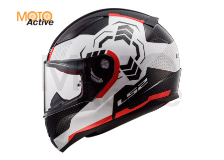 Мотошлем LS2 FF353 Rapid Ghost, черно-белый-красный