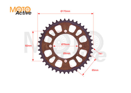 Звезда ведомая стальная питбайк 420-41T SM-PARTS