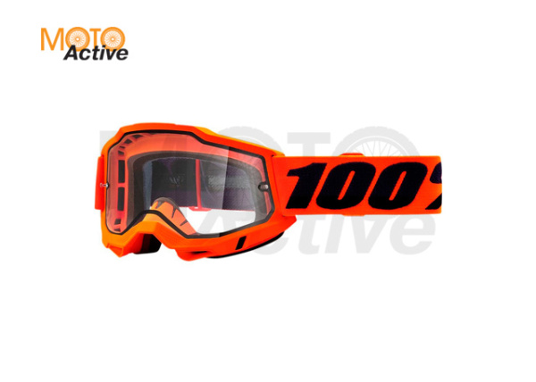 Очки 100% Accuri 2 Enduro Goggle Neon Orange / Clear Dual Lens