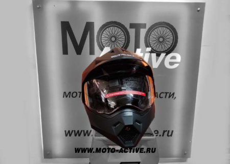 Шлем (мотард) Ataki JK802 Solid, черный матовый