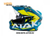 Шлем (мотард) Ataki JK802 Rampage, синий/Hi-Vis желтый глянцевый