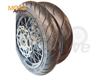 Колеса МОТАРД к-т ZR,Sport Pro, CRZ (диски алюм,шины 110/70-17, 130/70-17, зв. 520х50) оси 20/25