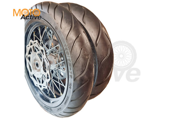 Колеса МОТАРД к-т ZR,Sport Pro, CRZ (диски алюм,шины 110/70-17, 130/70-17, зв. 520х50) оси 20/25