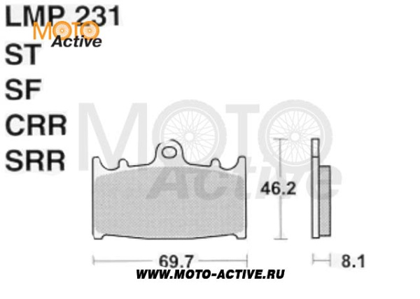 Тормозные колодки AP Racing LMP231 SF (FDB574 / FA158) для ZZR400 передн