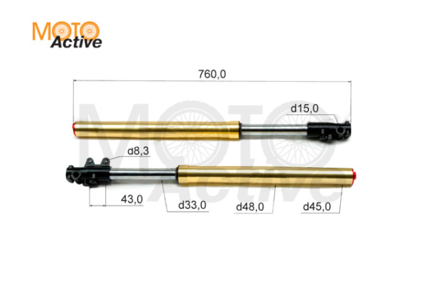 Амортизаторы передние 770mm*45*48 KAYO 125