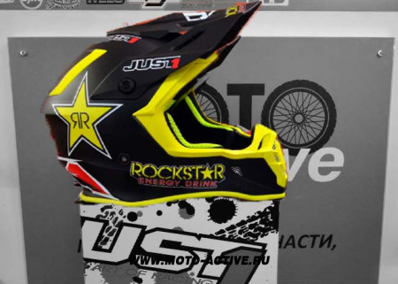 Шлем (кроссовый) JUST1 J38 BLADE Rockstar, желтый/черный/белый матовый