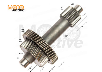 Вал редуктора промежуточный #1 161QMK 200см3 с реверсом