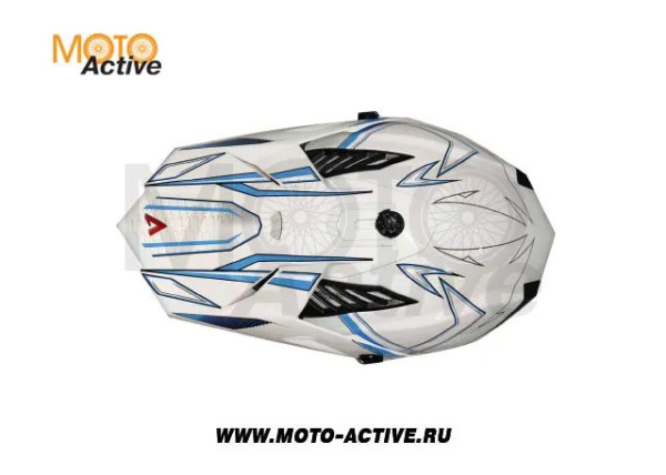 Шлем (кроссовый) ATAKI SC-16 Rift, синий/белый глянцевый