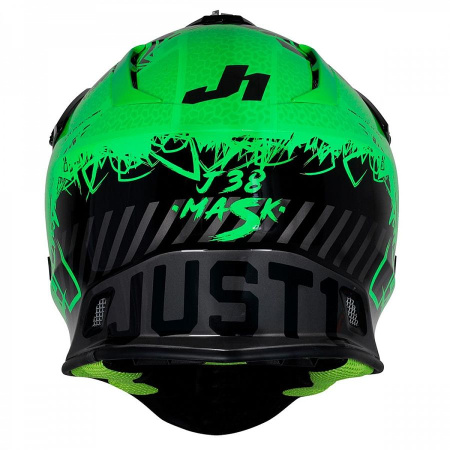 Шлем (кроссовый) JUST1 J38 MASK Hi-Vis, зеленый/серый/черный