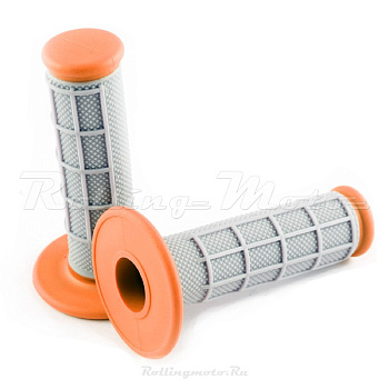 Грипсы SM-PARTS MX двухкомпонентные оранжевые/серые