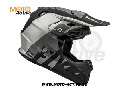 Шлем (кроссовый) FLY RACING TOXIN TRANSFER, серый/черный матовый (2021)