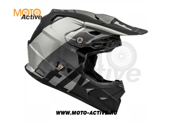 Шлем (кроссовый) FLY RACING TOXIN TRANSFER, серый/черный матовый (2021)