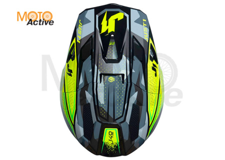 Шлем кроссовый JUST1 J40 SHOOTER (Hi-Vis зеленый глянцевый)