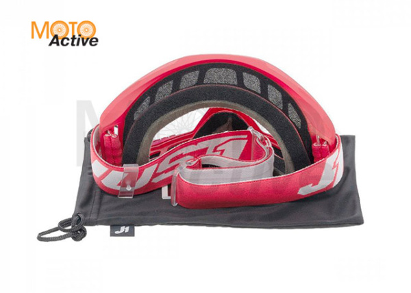 Очки для мотокросса JUST1 VITRO красные/белые, прозрачные