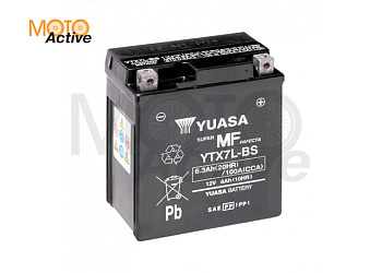 Мотоциклетная аккумуляторная батарея Yuasa Maintenance Free VRLA YTX7L-BS(CP), 6 Ач