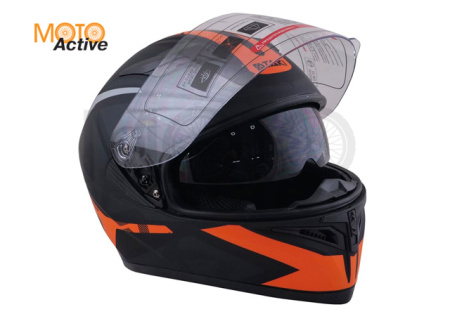 Шлем (интеграл) Ataki JK316 Route, черный/оранжевый матовый