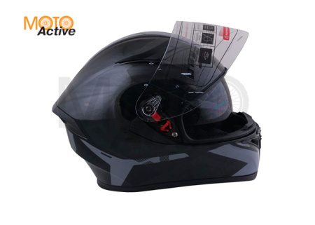 Шлем (интеграл) Ataki JK316 Route, черный/серый глянцевый