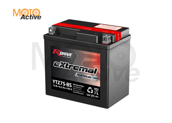 МОТО АККУМУЛЯТОР RDRIVE EXTREMAL PLATINUM YTZ7S-BS